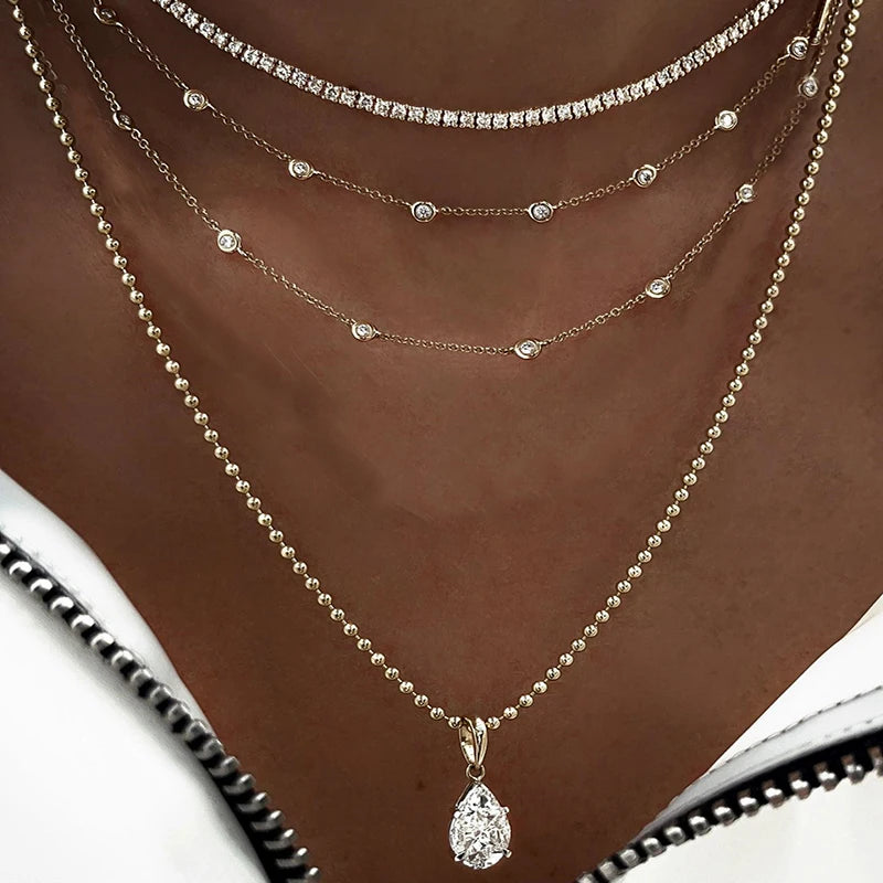 Multi-layer Crystal Pendant Necklace