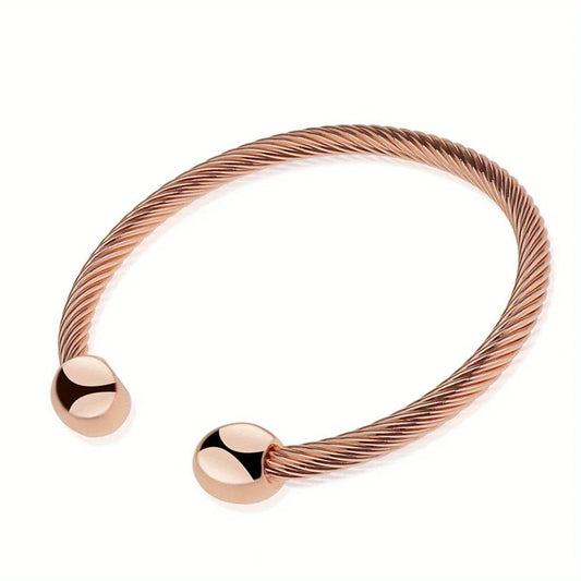 Magnetic Copper Bracelet Cuff Gold