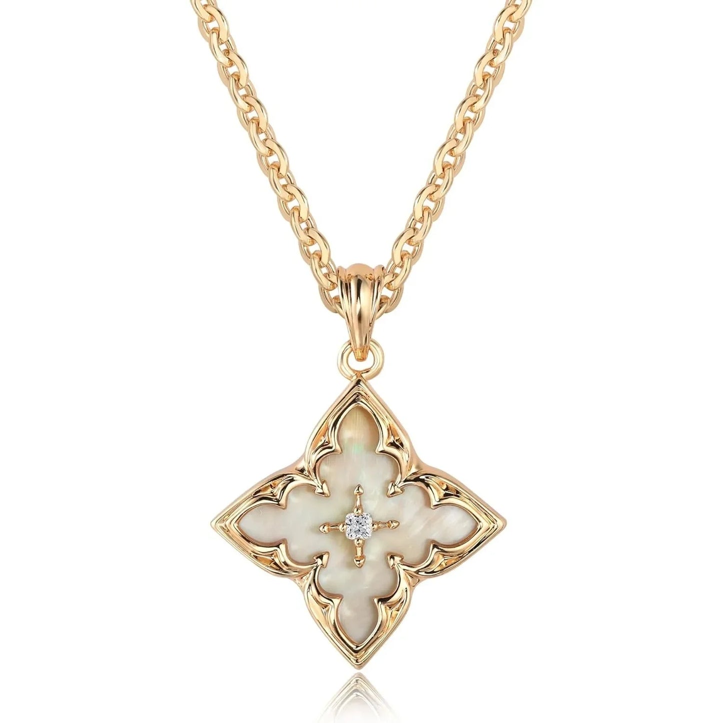 Gold Plated CZ Pendant Necklace