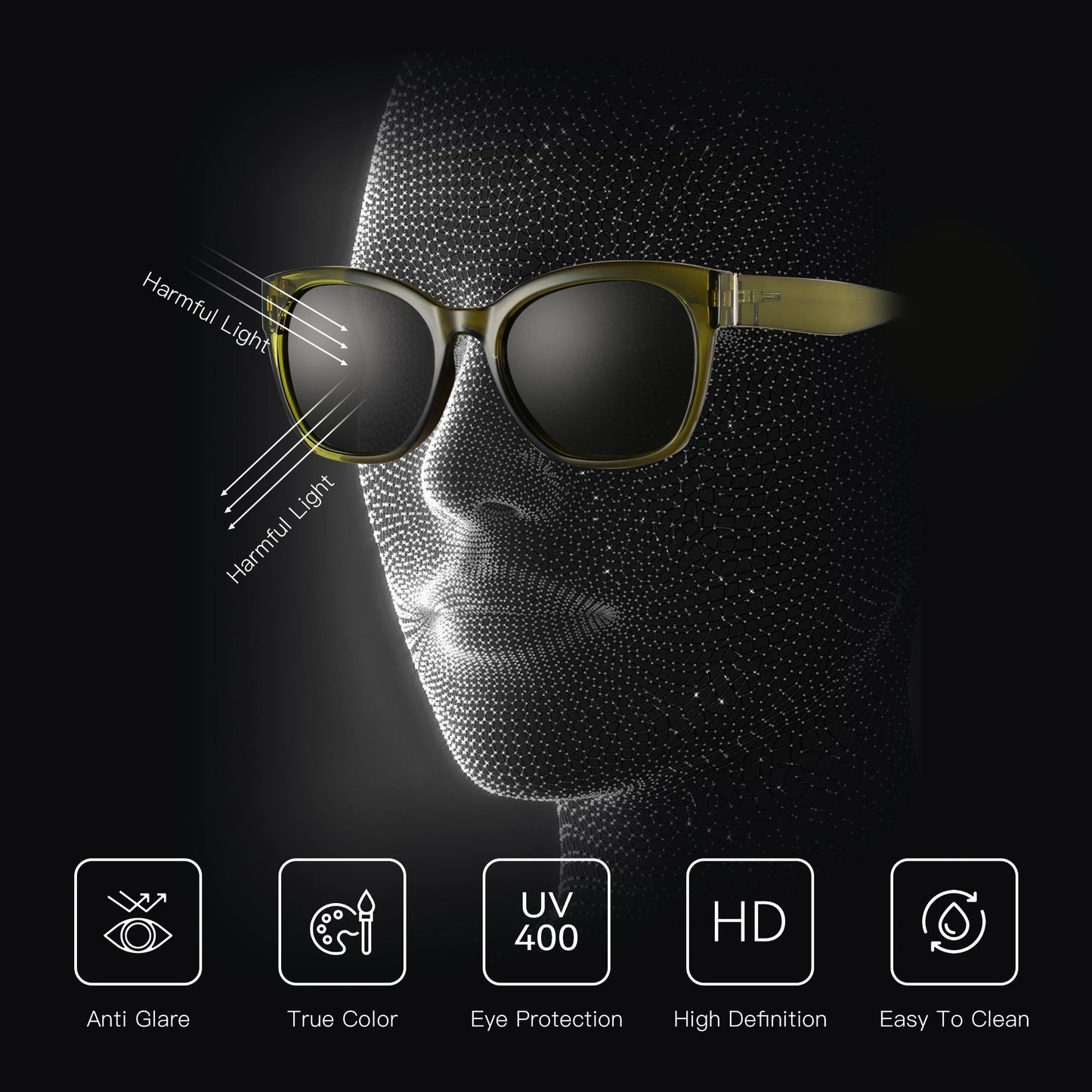 Polarized UV400 Cat Eye Sunglasses
