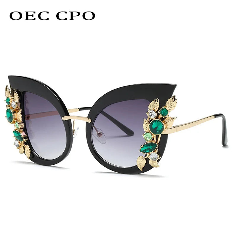 Diamond Luxury Rhinestone Butterfly SunGlasses