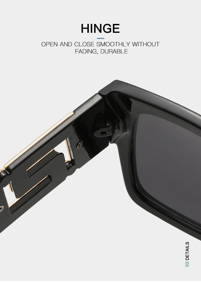 Luxury Stylish Square Retro Gradient Tone Sunglasses.