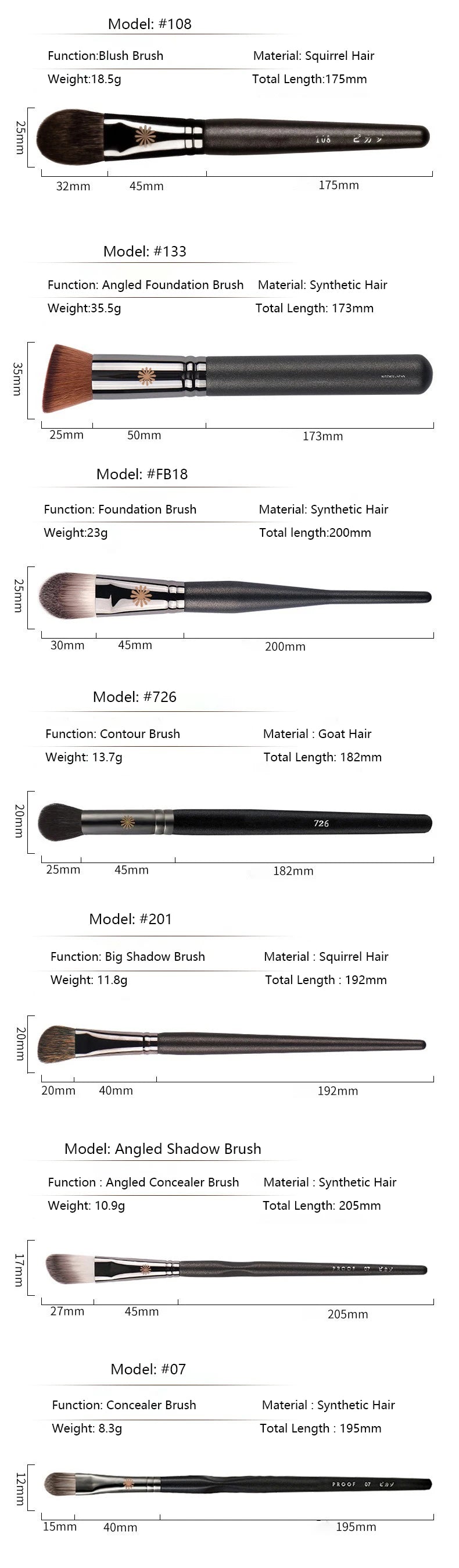 1pc Pro P series Makeup brushes Powder Foundation