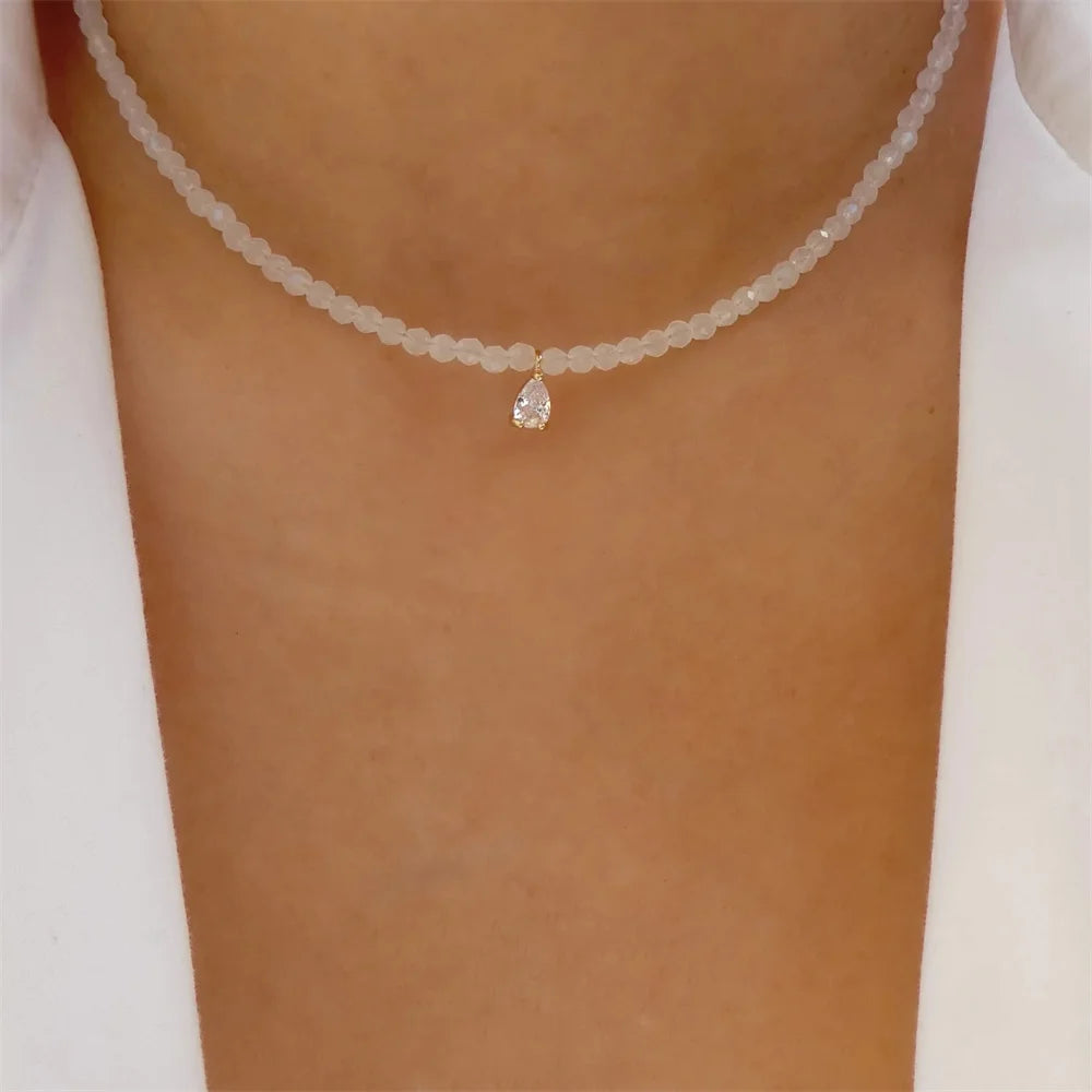 Pendant Pearl Necklace Gold Color Multi-layer