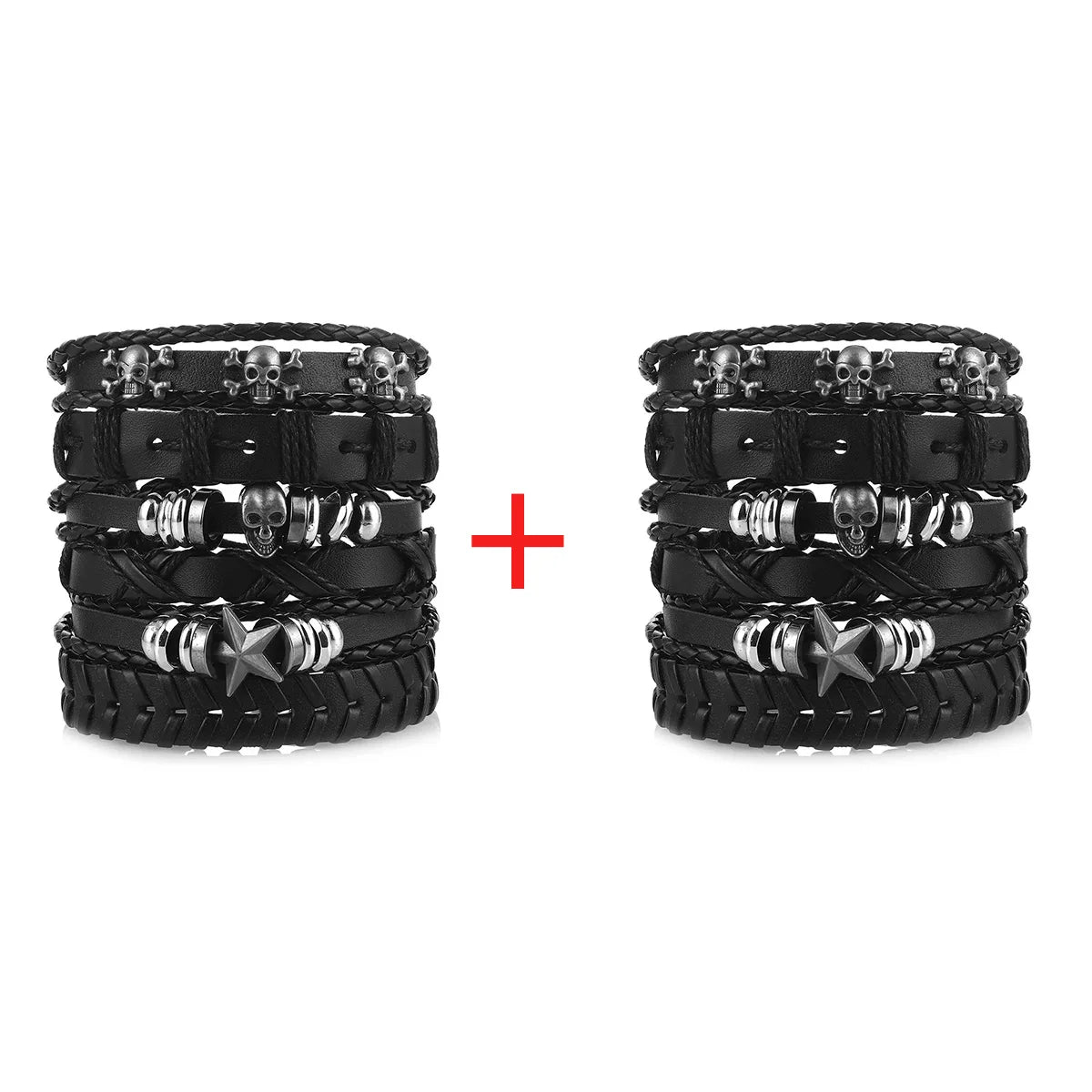 Adjustable Leather Set viking bracelet