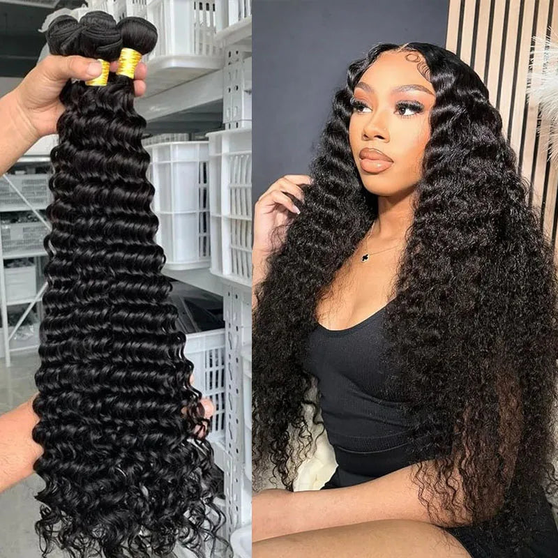Brazilian 3 Bundles Virgin Deep Curly Human Hair