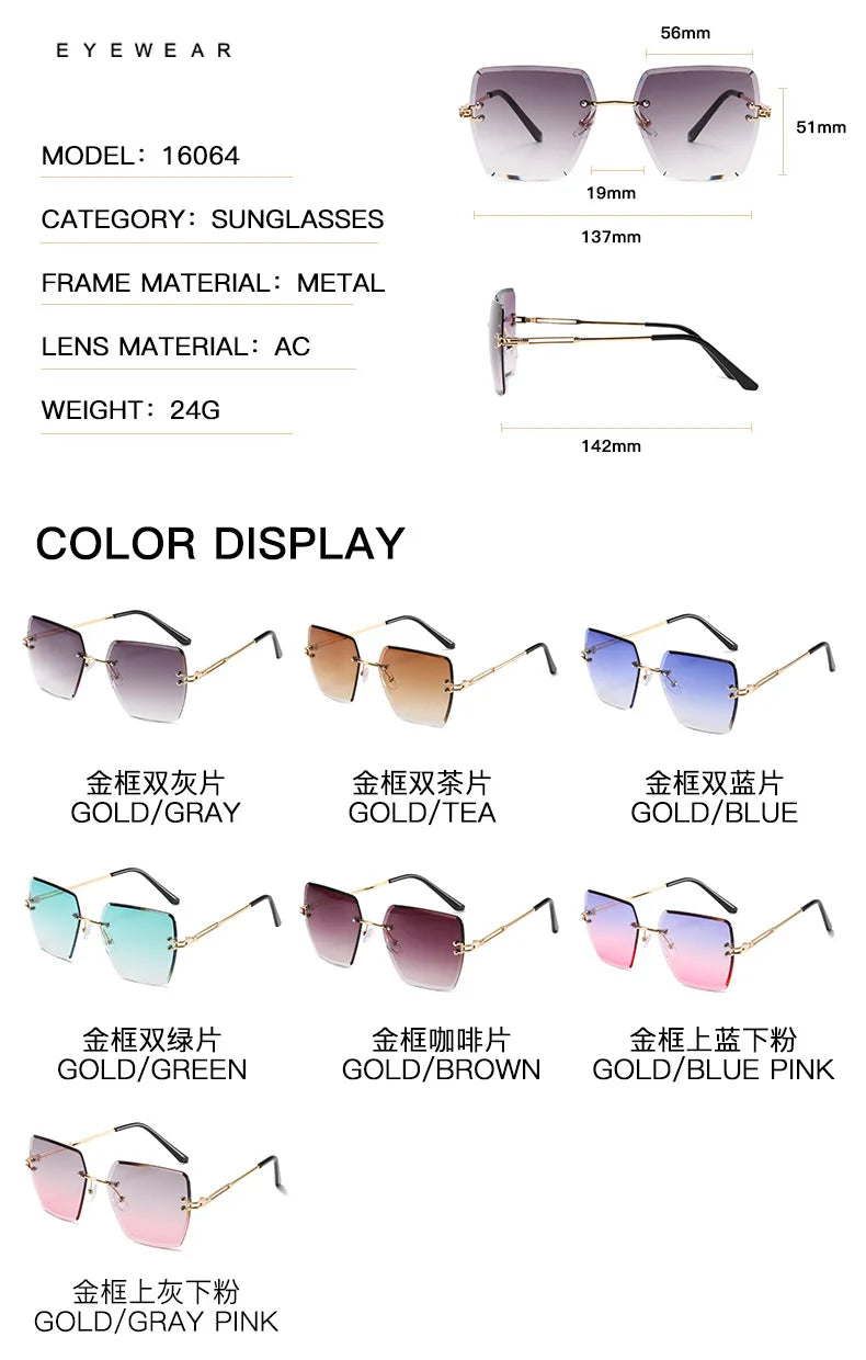 Rimless Luxury Vintage Summer Style