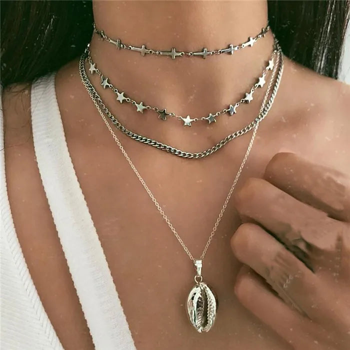 Boho Multi-element Crystal Necklaces