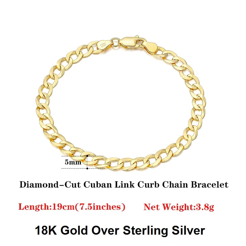 18K Gold Over 925 Sterling Silver Bracelet