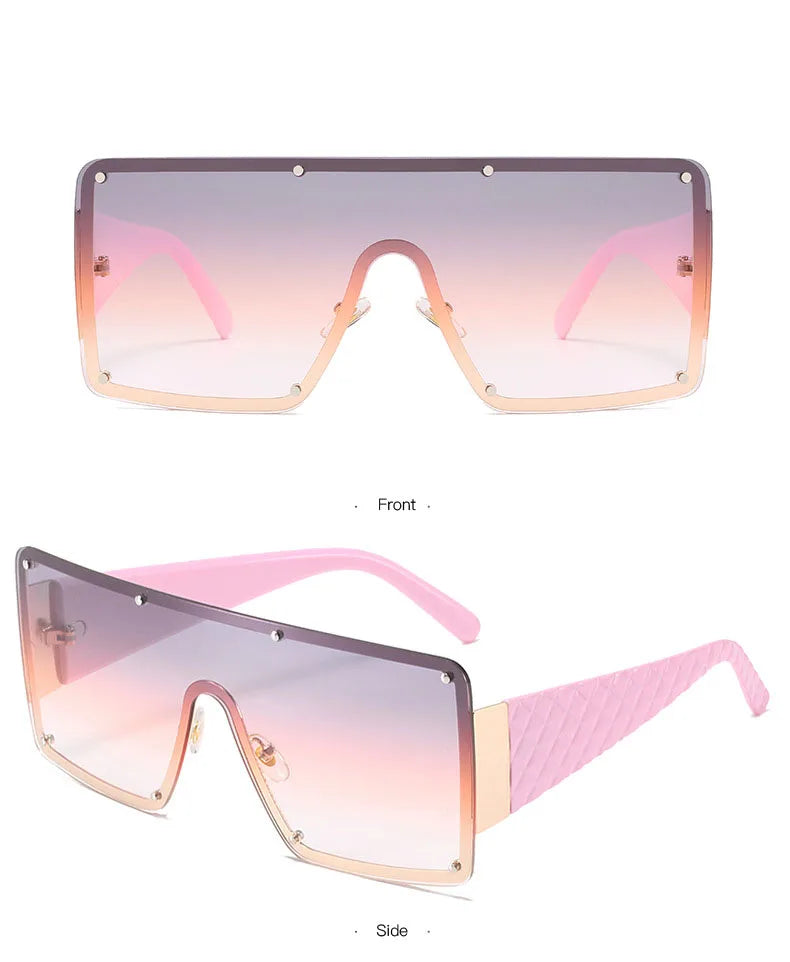 One-piece Wide-rimmed Sunglasses