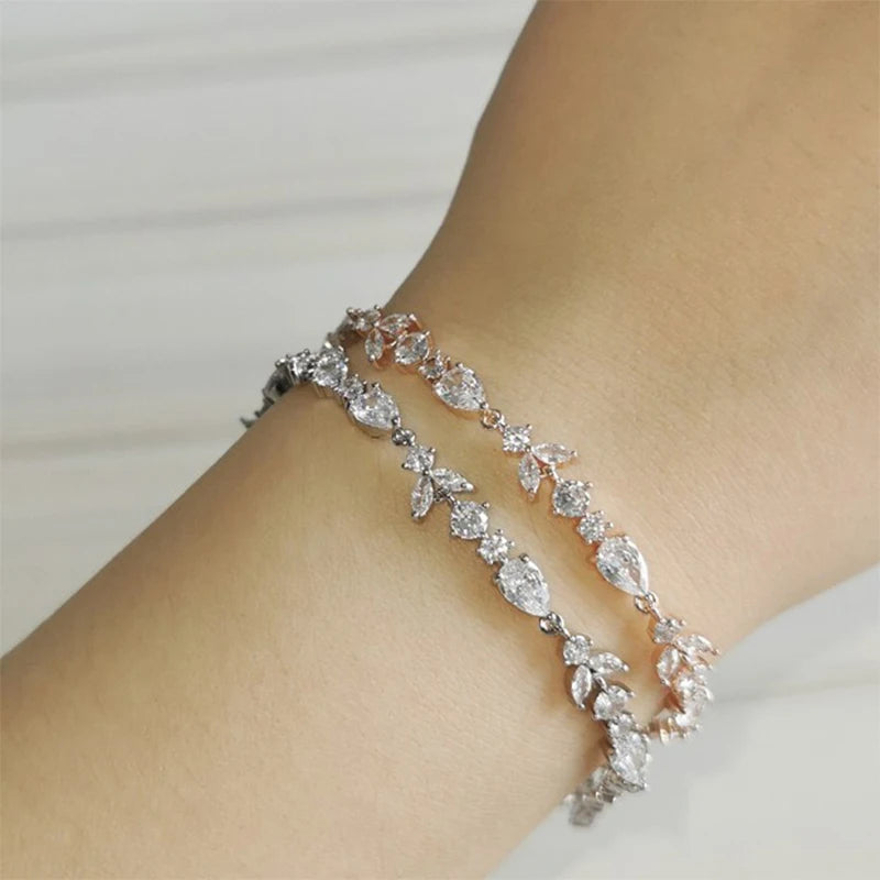 Leaf Bridal Charm Bracelet Jewelry
