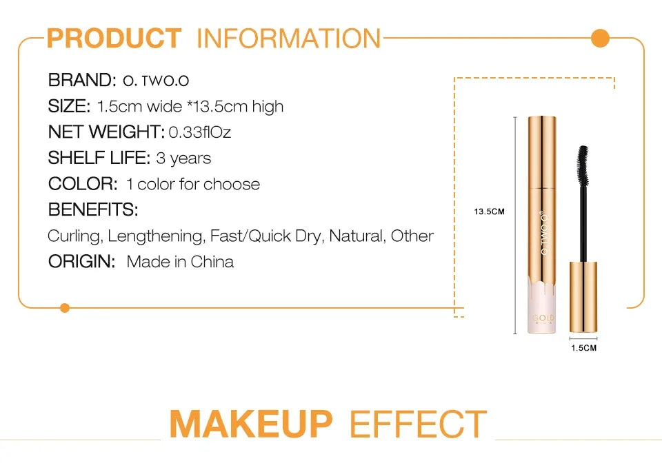 3D Lengthening Long-wearing Gold Color Mascara