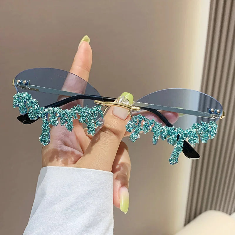 Diamond Rimless Rhinestone Tear Shaped
