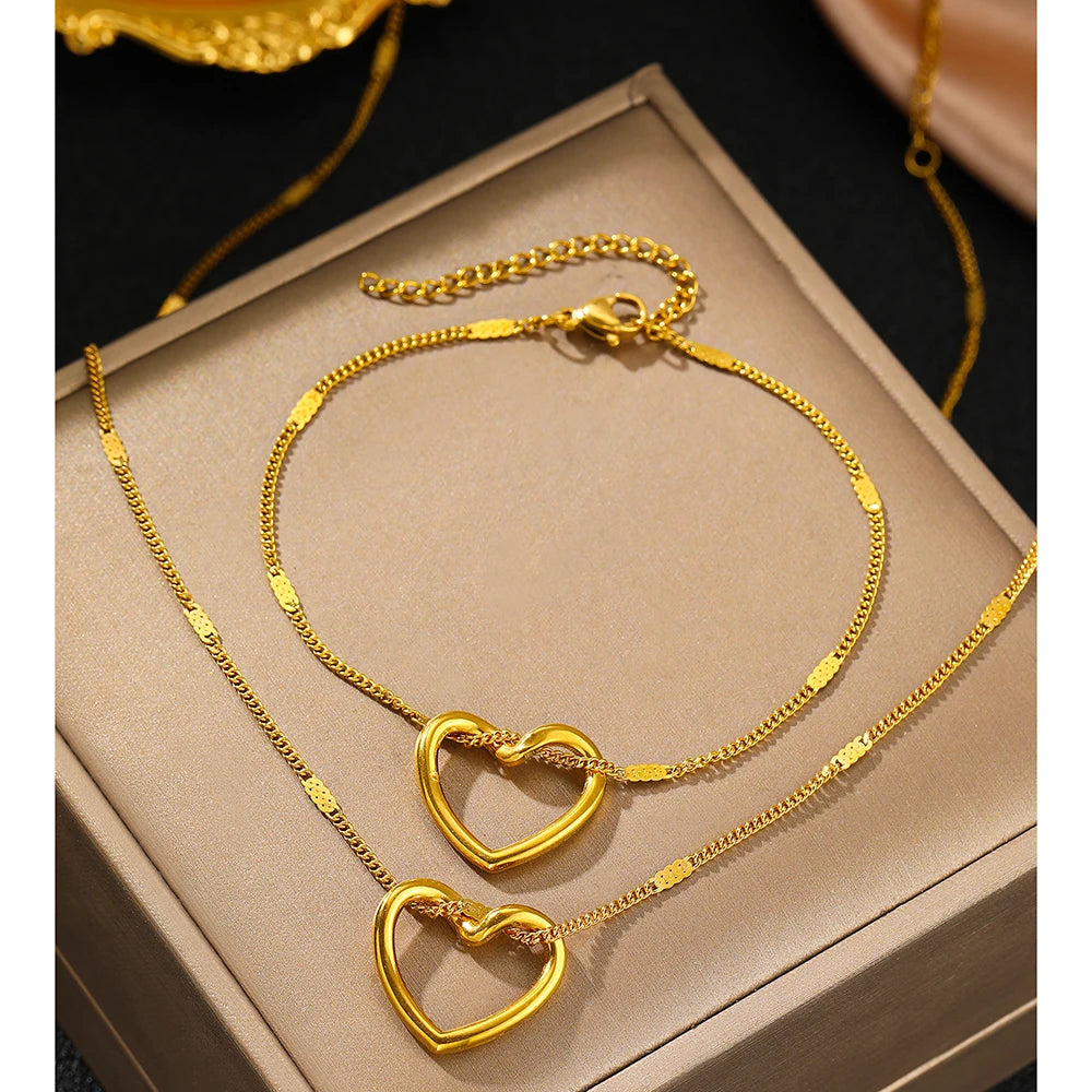 Heart Light Luxury High-end Jewelry Set