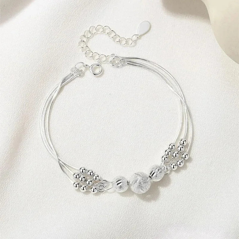 Fine 925 Sterling Silver Lucky Beads Bracelets
