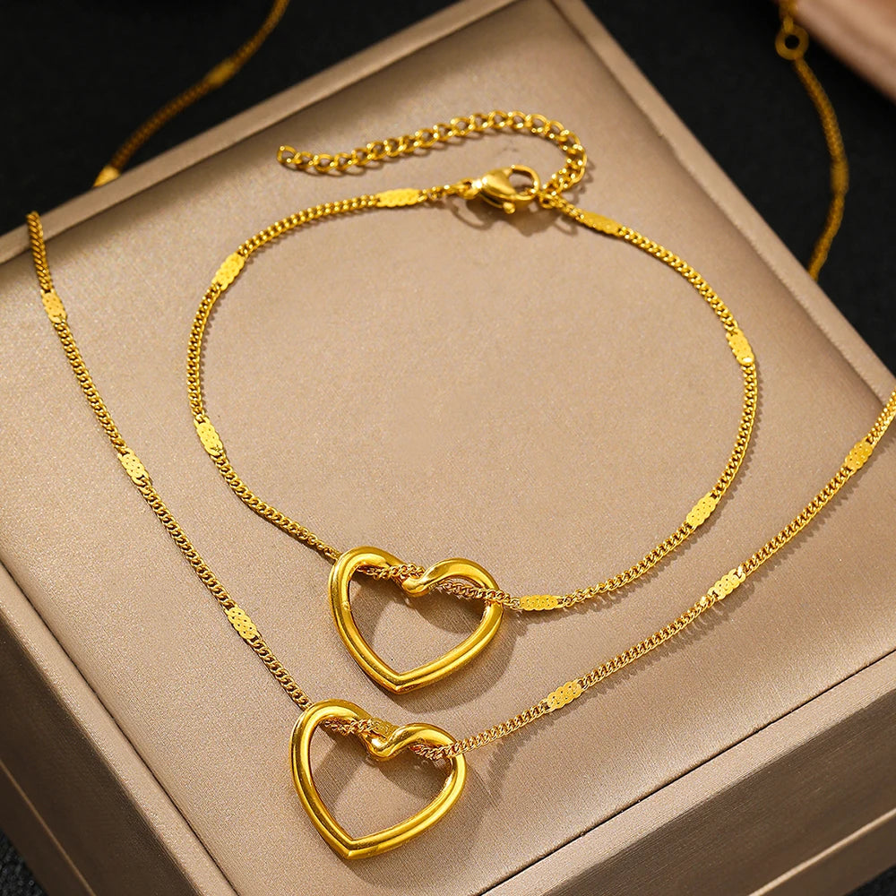 Heart Light Luxury High-end Jewelry Set