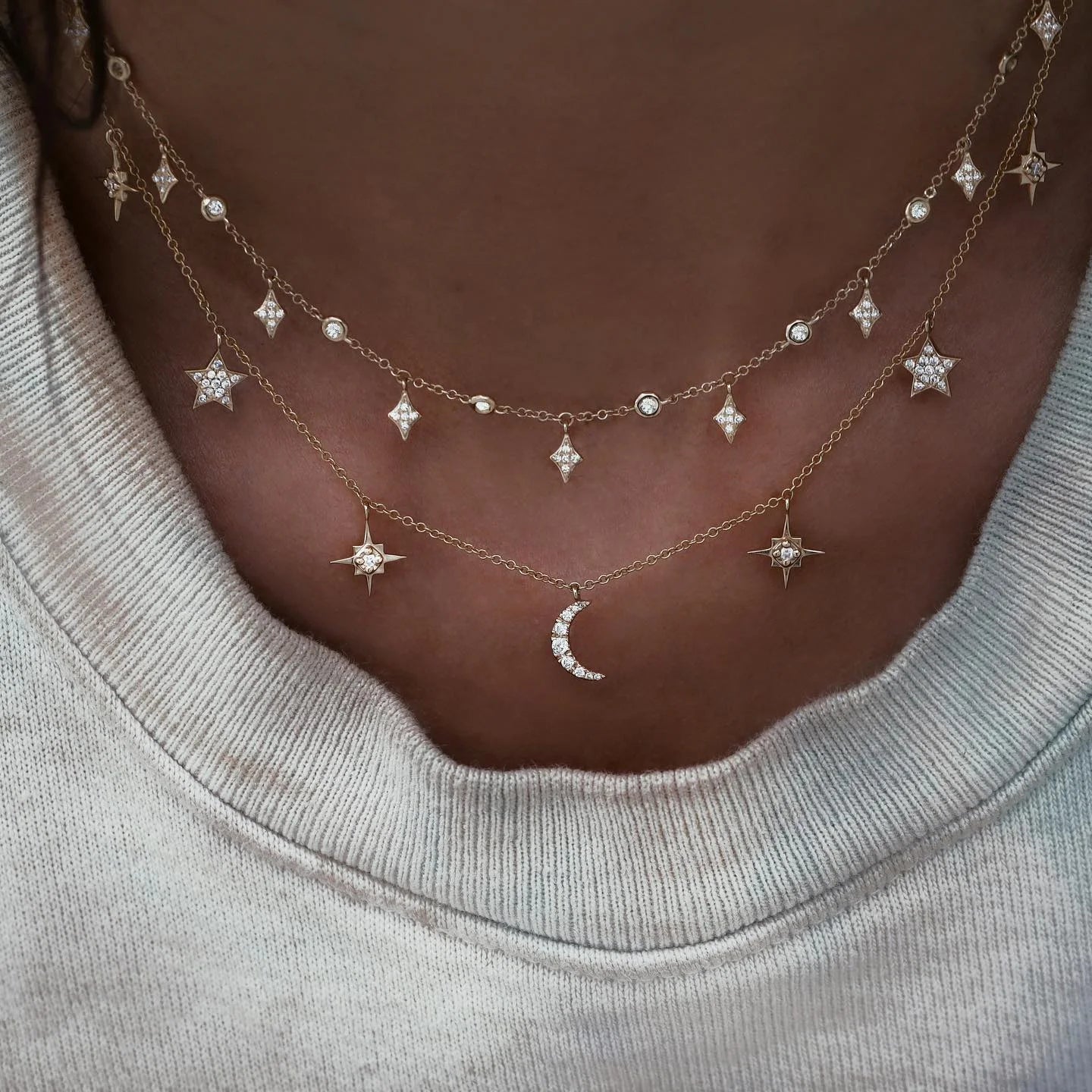 Multi-layer Crystal Pendant Necklace