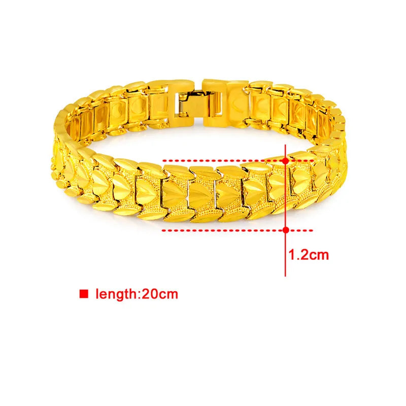 24K Gold Heart Strap Bracelet | Titanium-edged with reflective accents