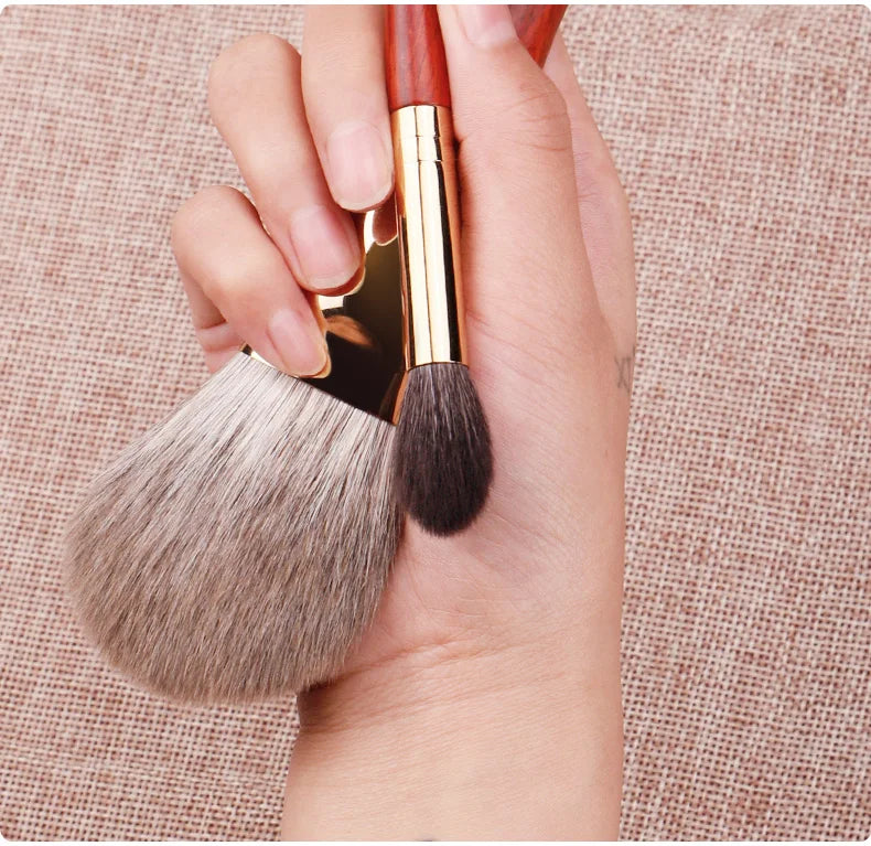 Luxury 9 pcs Professional Makeup Brush Set Rosewood High Grade