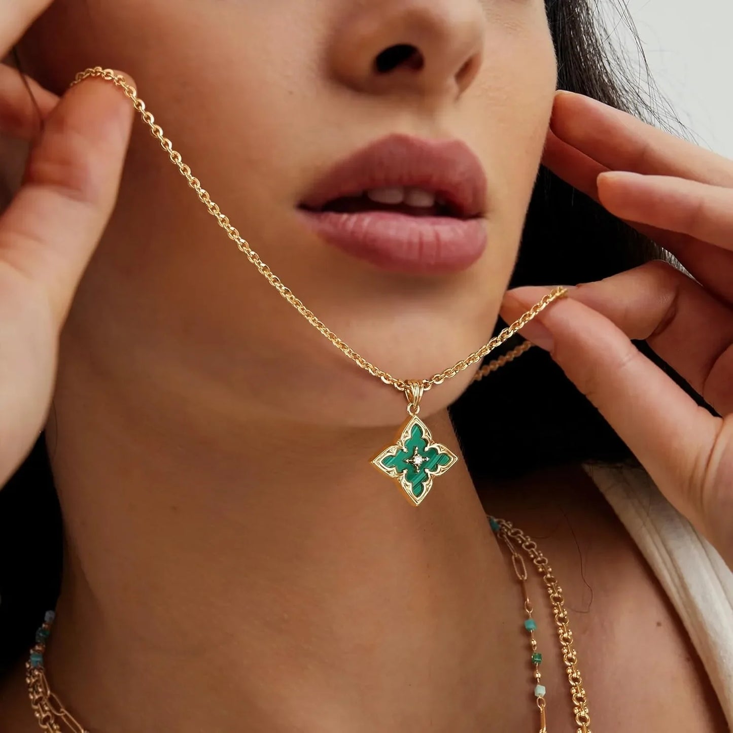 Gold Plated CZ Pendant Necklace