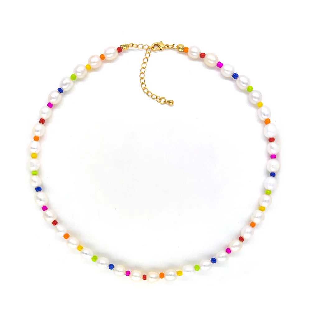 Multicolor Freshwater Rice Pearl Necklace
