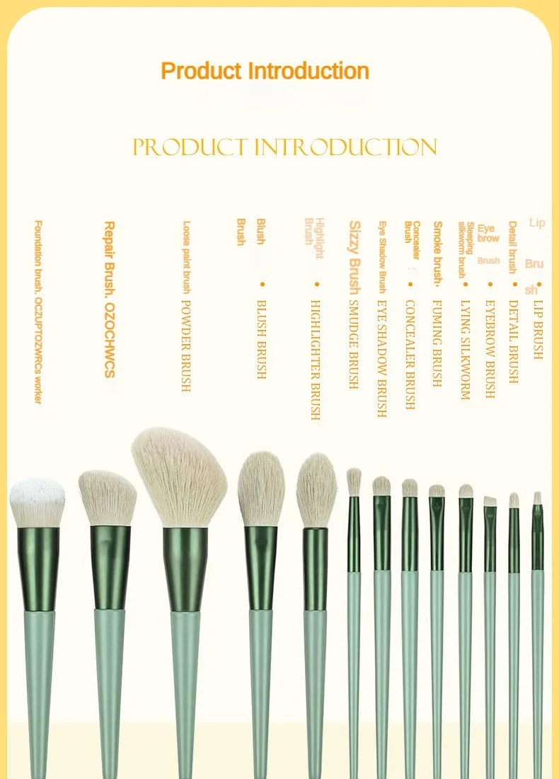 13 purple flower holly leaf makeup brush suit