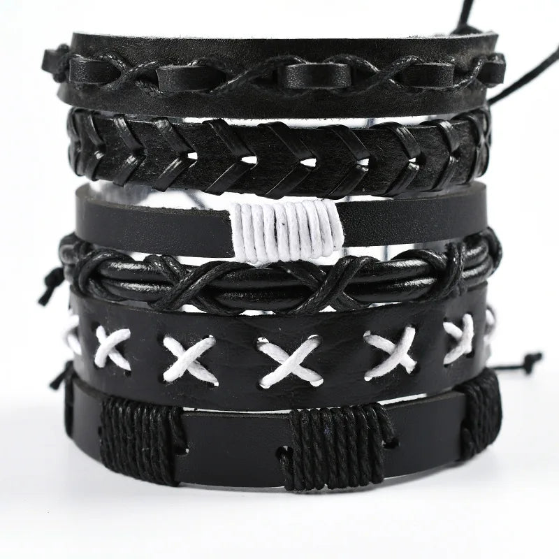 Adjustable Leather Set viking bracelet