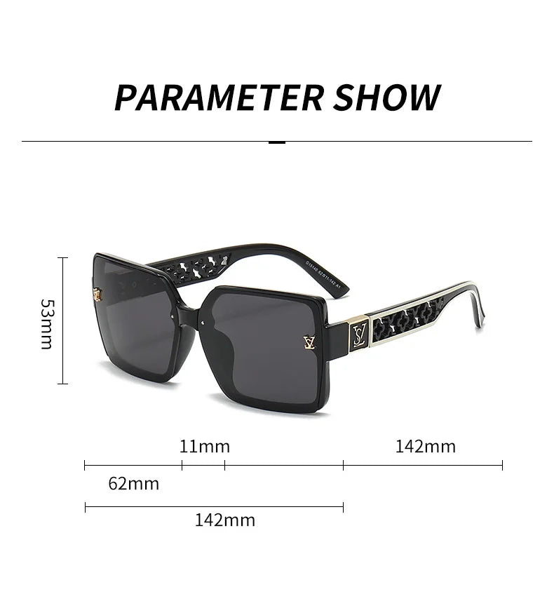 Luxury stylist retro square sunglasses