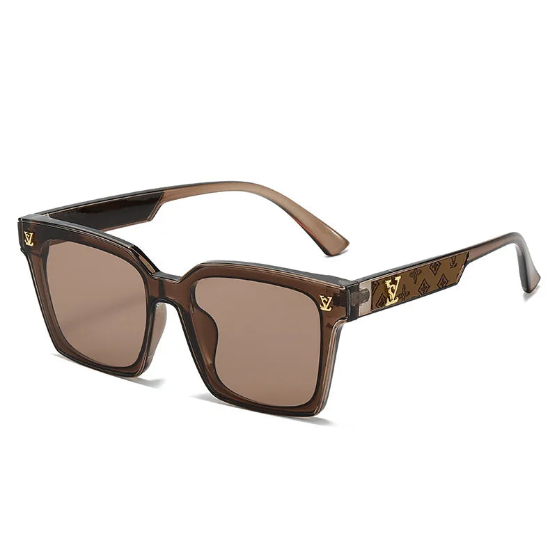 New Square Unisex Leather Sunglasses