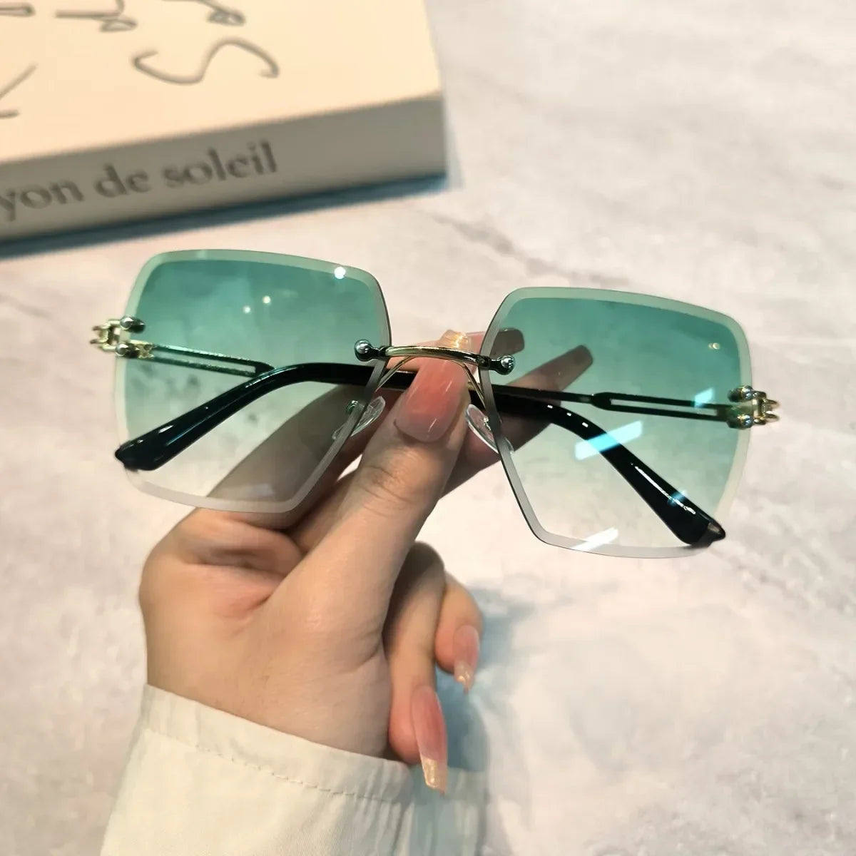 Square Rimless Gradient Sun Shades