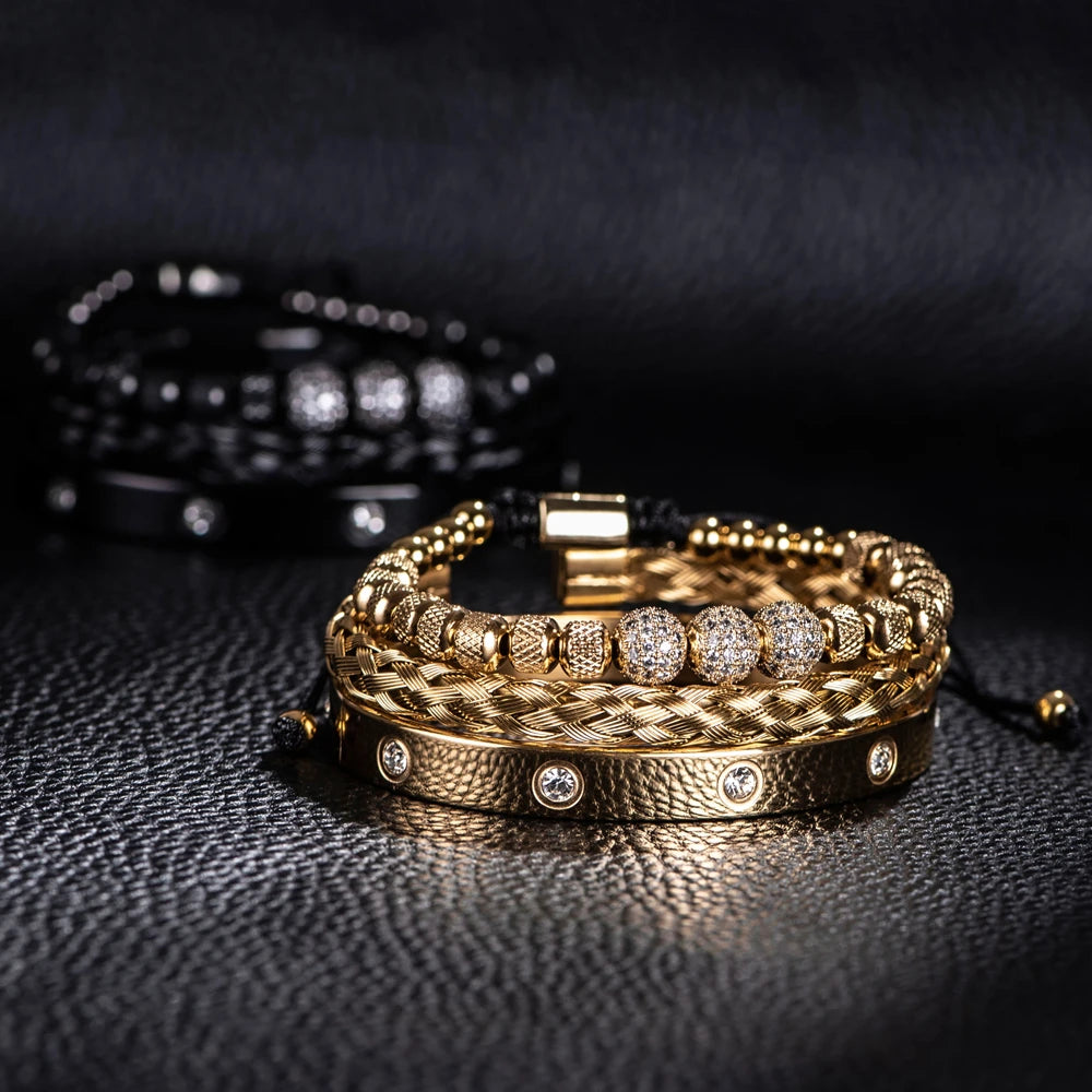 Stainless Steel 3pcs Luxury Royal Charm