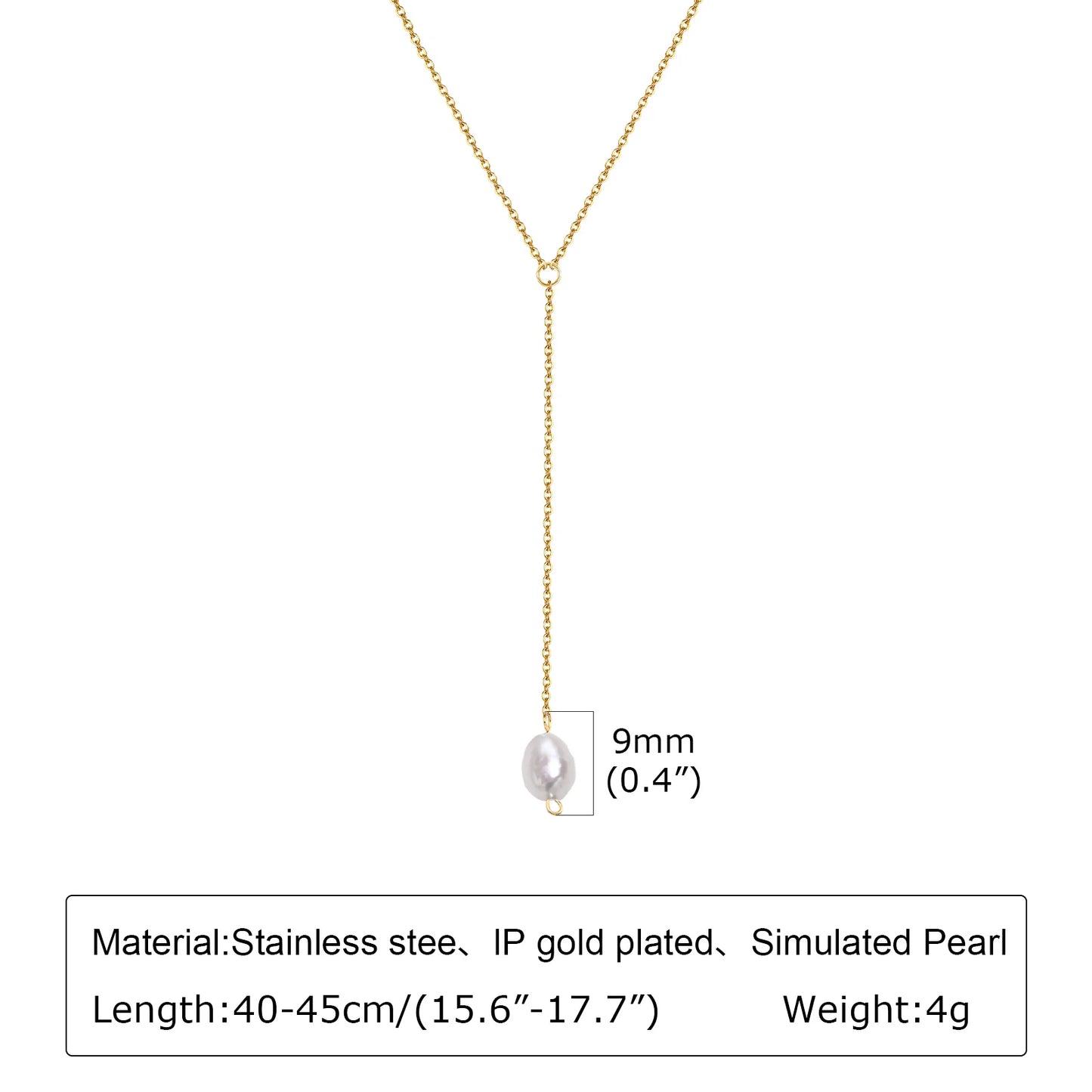 Gold Plated Lariat Necklace Double Layered