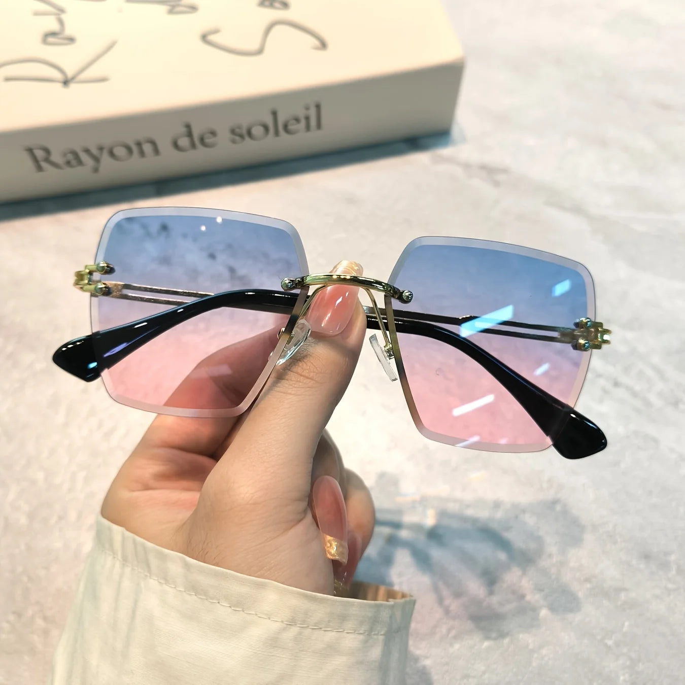 Square Rimless Gradient Sun Shades