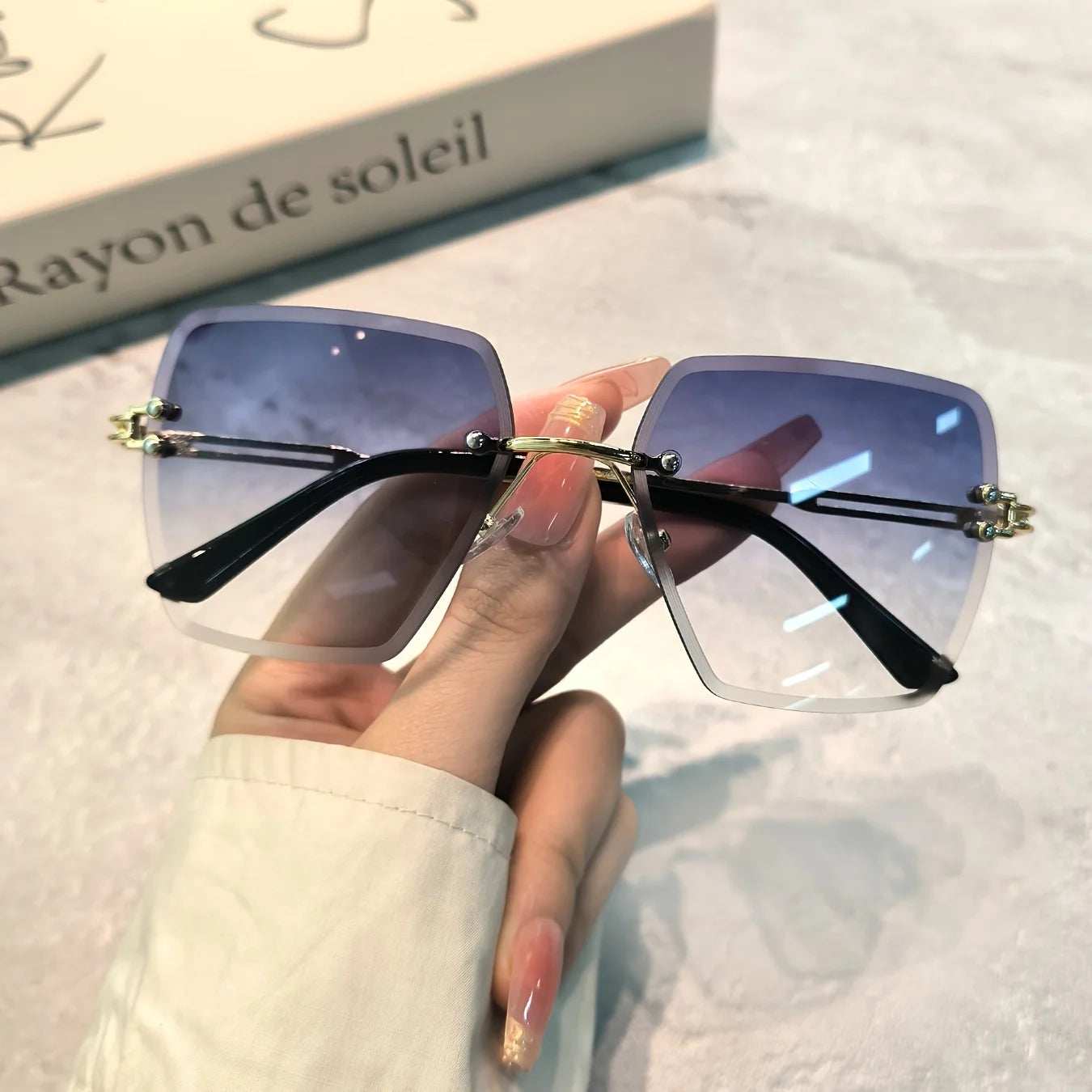Square Rimless Gradient Sun Shades