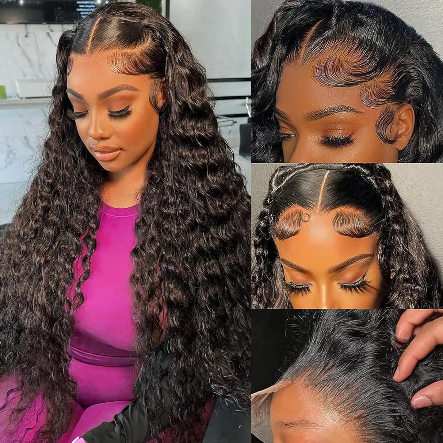200 Density Curly | 13x4 Water Wave Lace Front