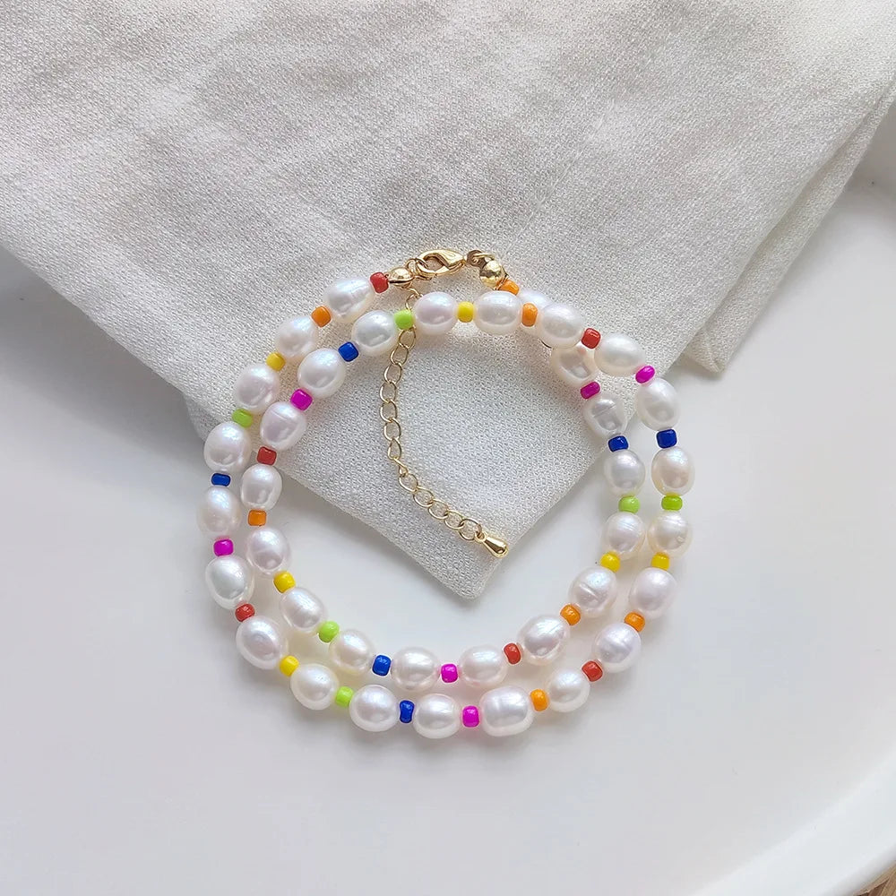 Multicolor Freshwater Rice Pearl Necklace
