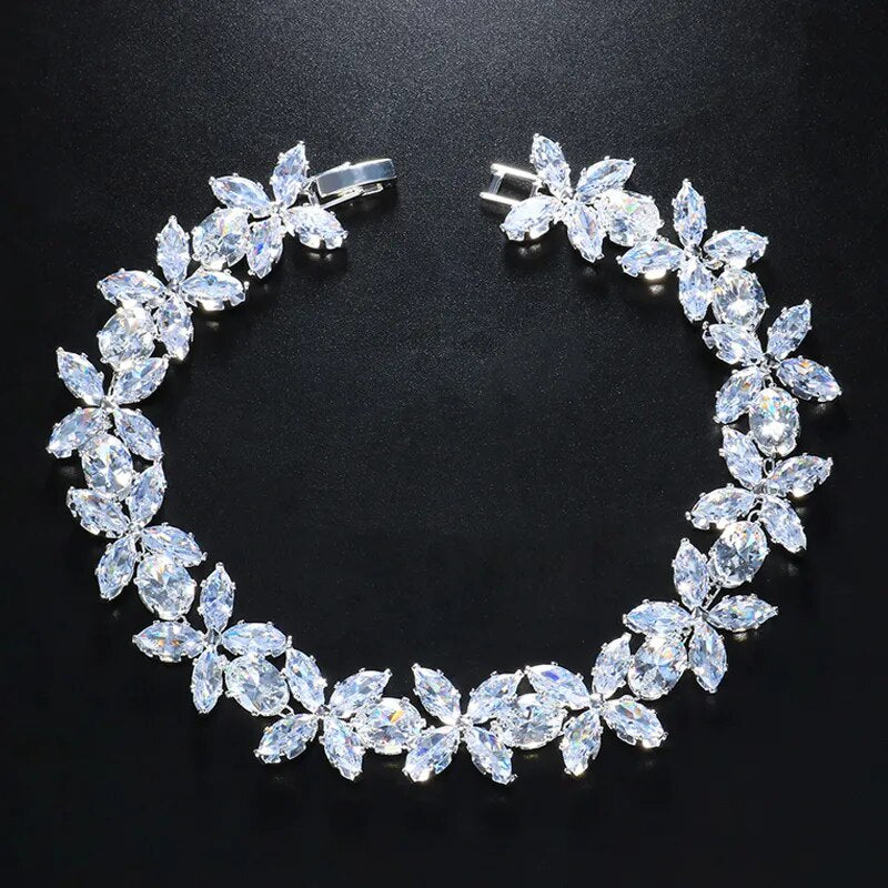 Luxury Flower Full Cubic Zircon Anklet Jewelry Gift