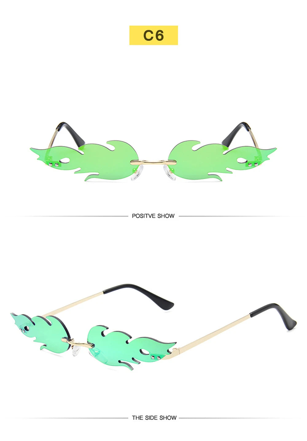 Luxury Rimless Wave Sunglasses