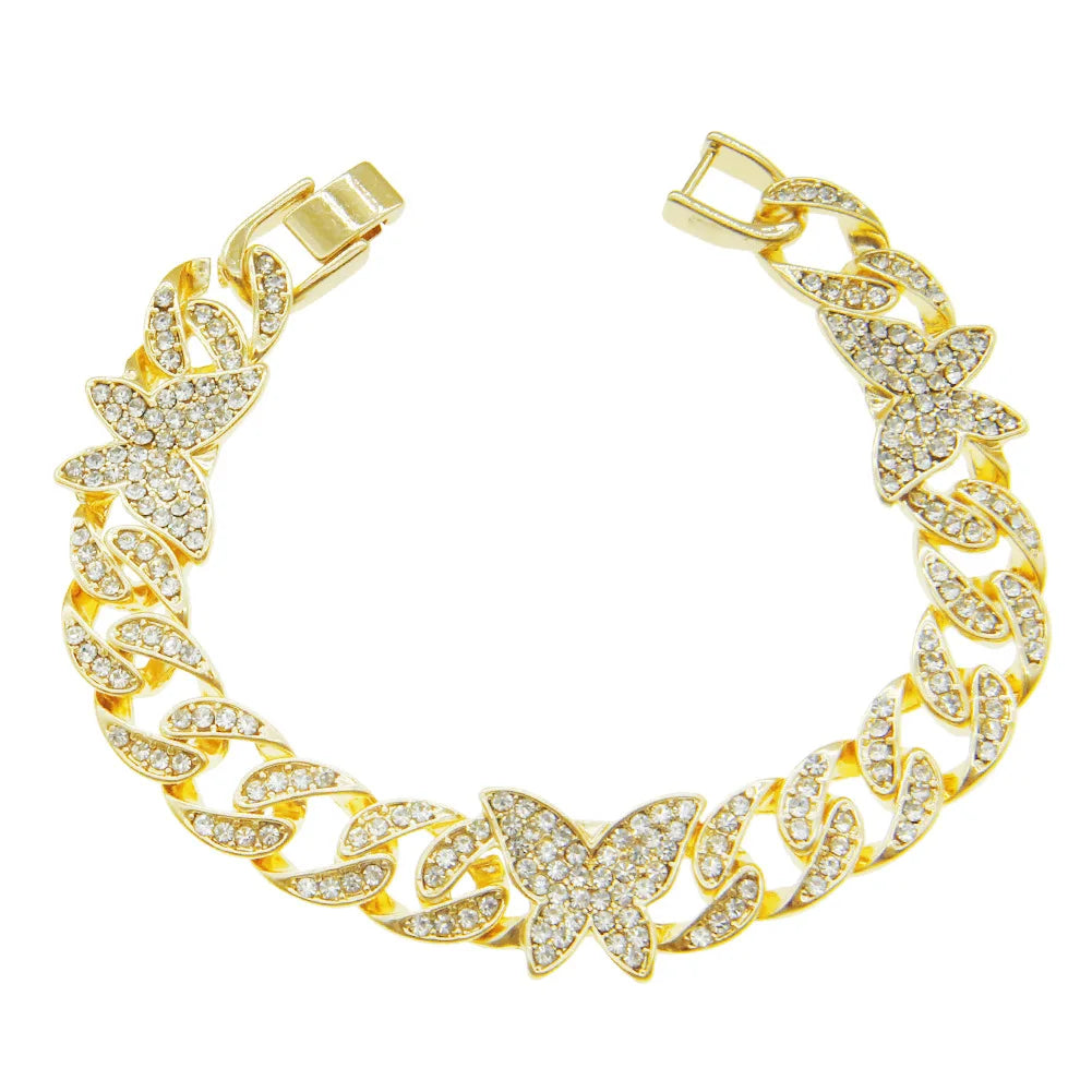 Unisex Hip Hop Rhinestones  Iced Out Cuban Link