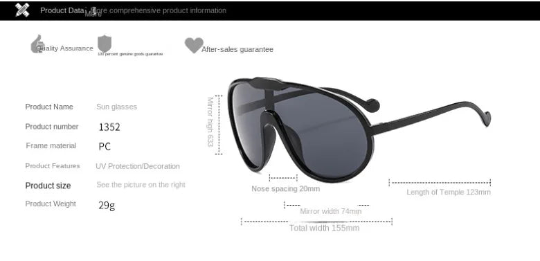 Trendy Oversized Pilot Sunglasses