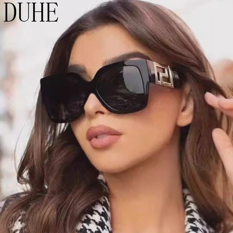 Luxury Stylish Square Retro Gradient Tone Sunglasses.