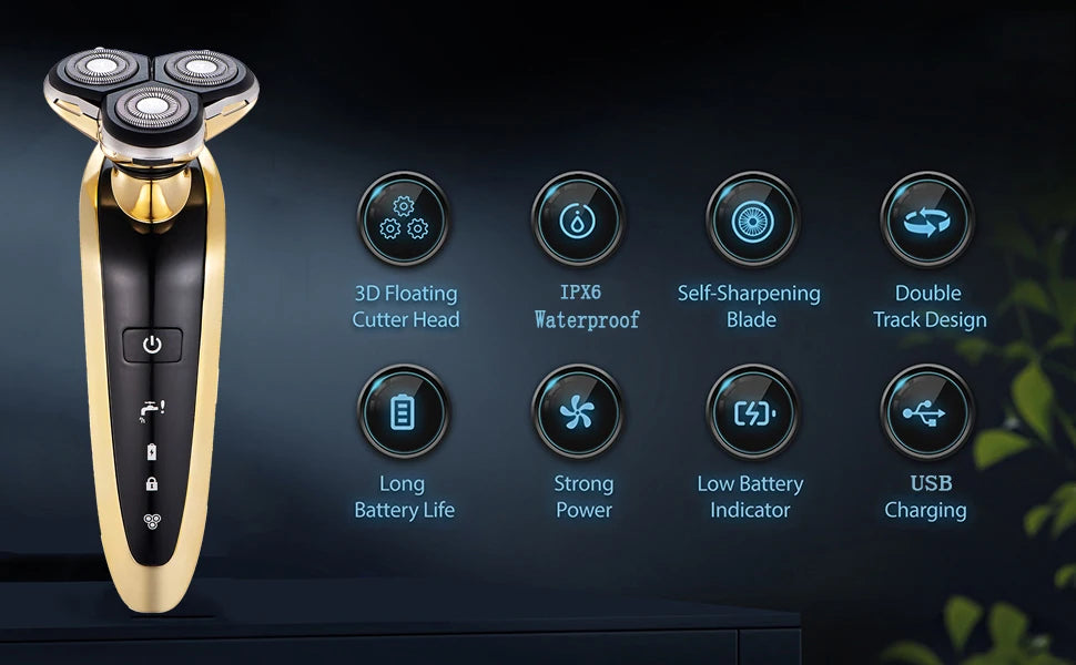 Electric Razor Cordless Rechargeable Floating Head, Portable