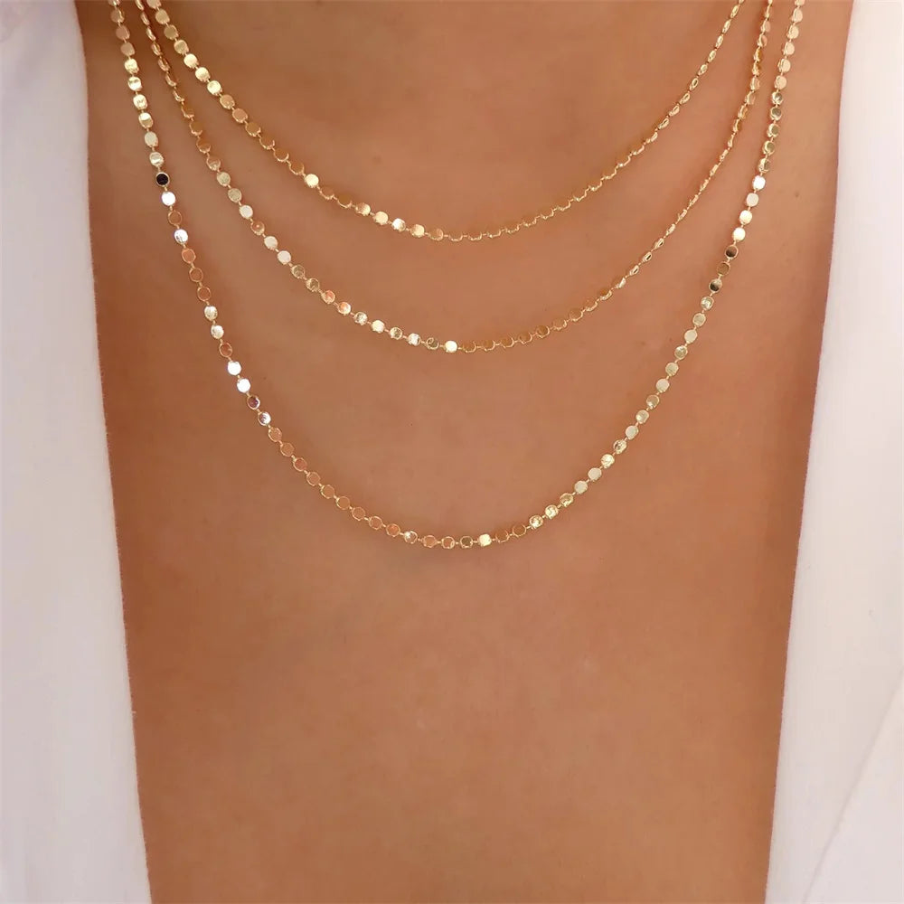 Pendant Pearl Necklace Gold Color Multi-layer