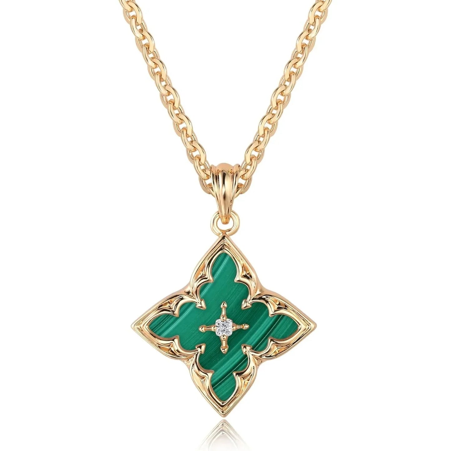 Gold Plated CZ Pendant Necklace