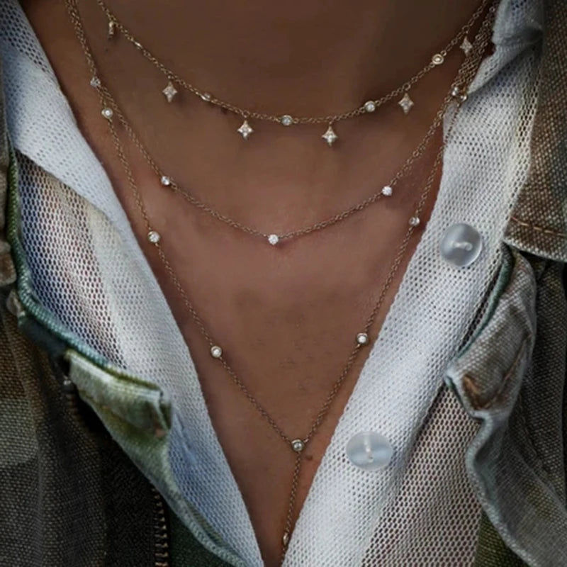 Multi-layer Crystal Pendant Necklace
