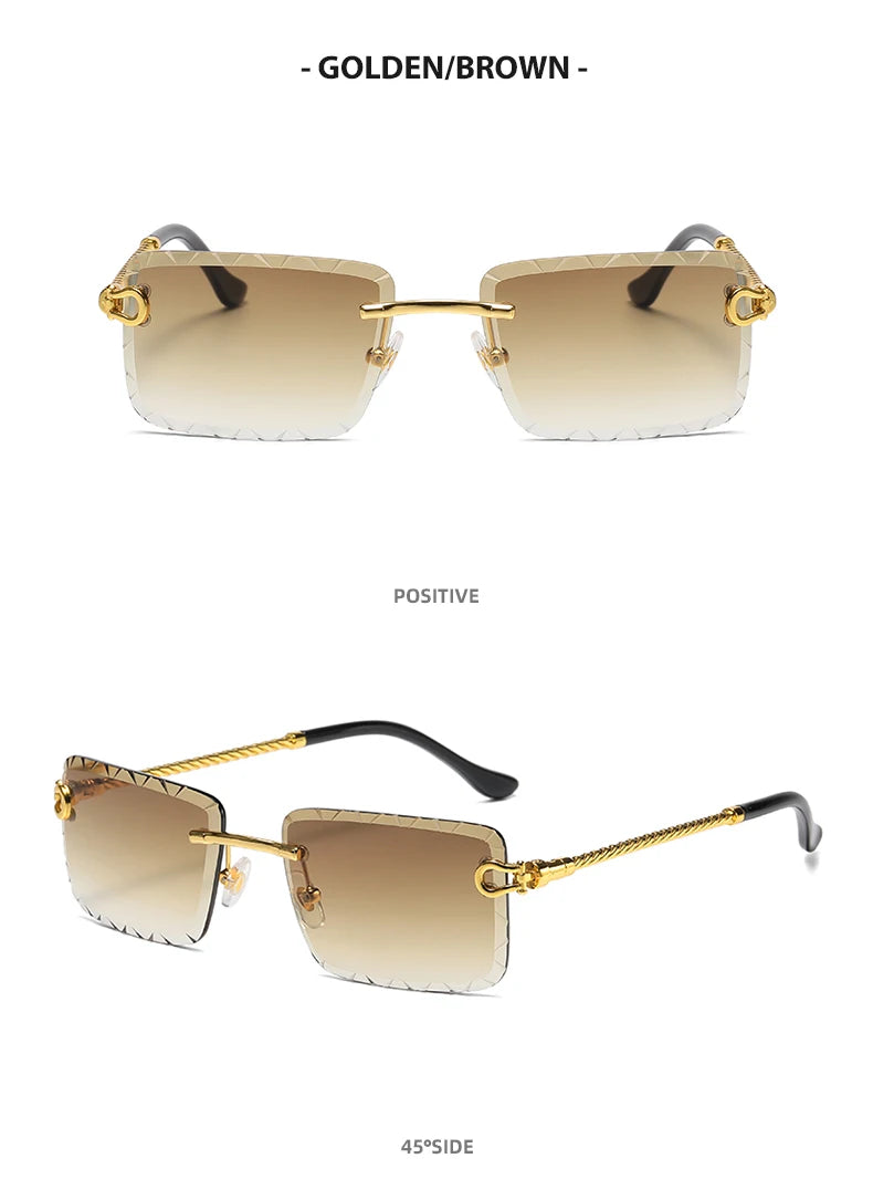 Rimless cutaway square rimmed