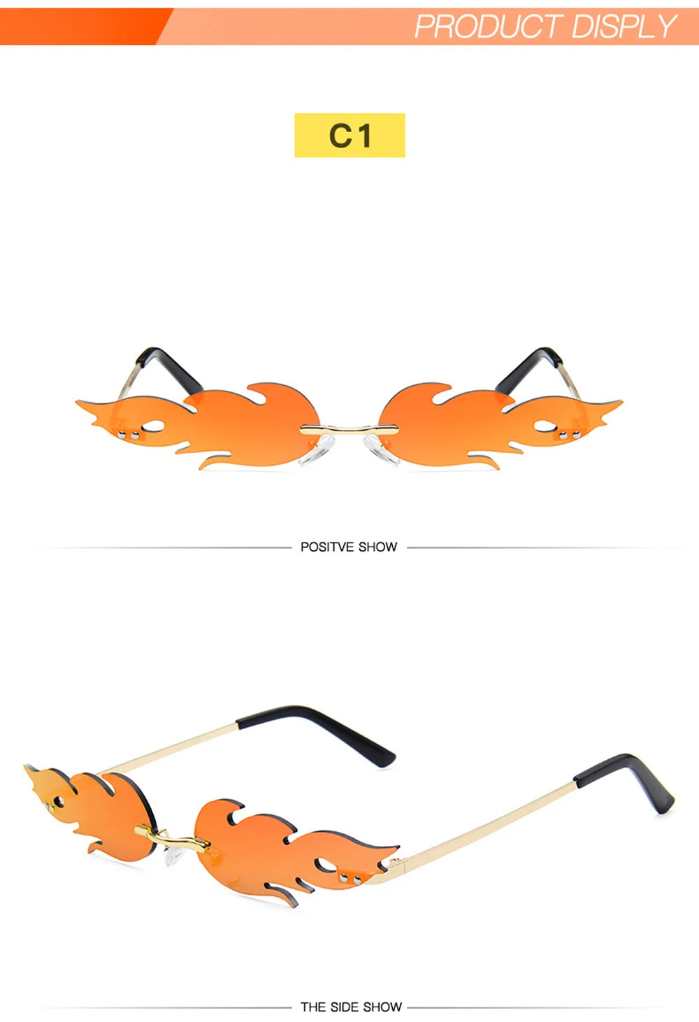 Luxury Rimless Wave Sunglasses