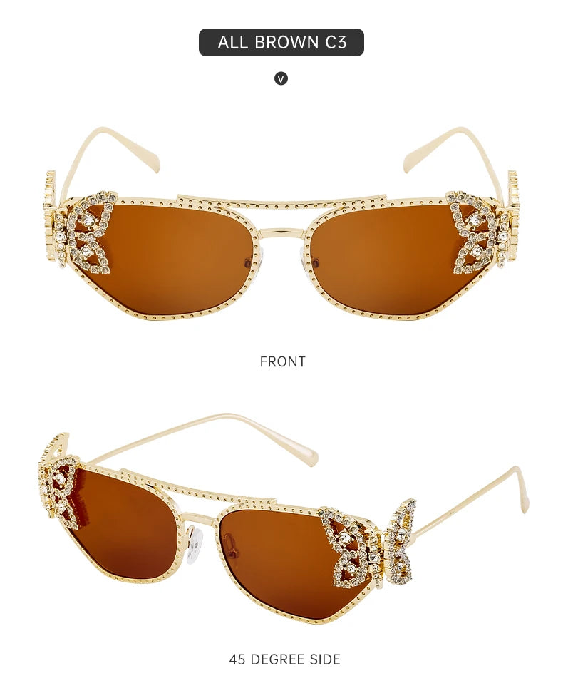 Cat Eye Rhinestone Eyewear-UV400