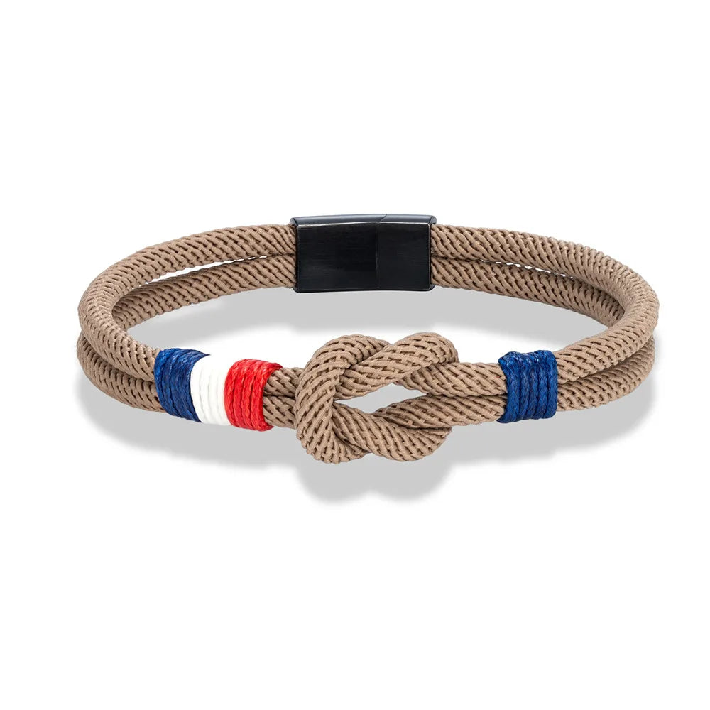 Square Knot Rope Bracelet - Woven Double-Layer