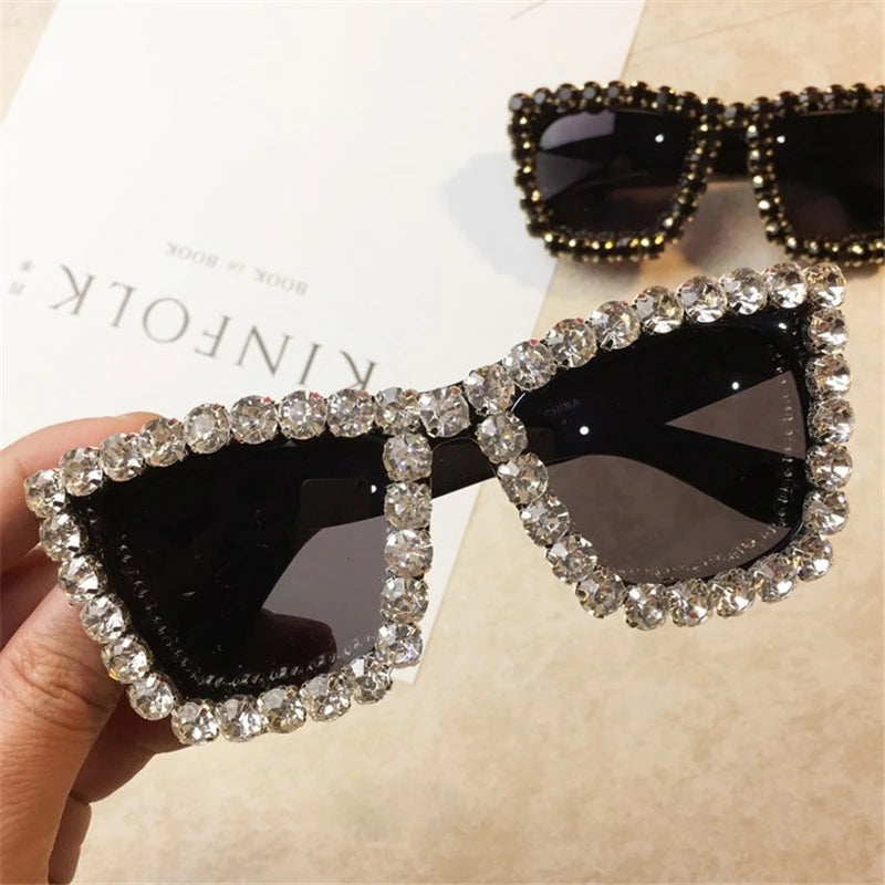 Oversized Rhinestone Diamond Glasses